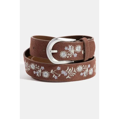 Soft Floral Embroidered Belt