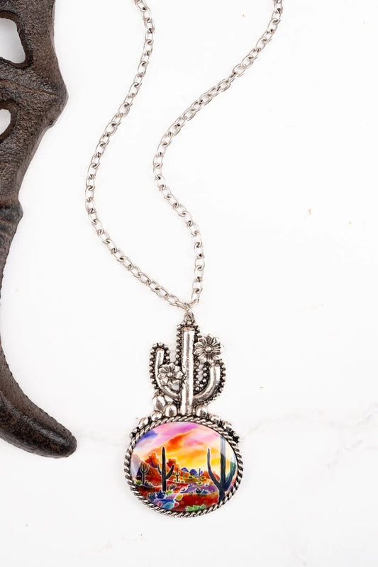 Sonoran Sunset Cactus Necklace