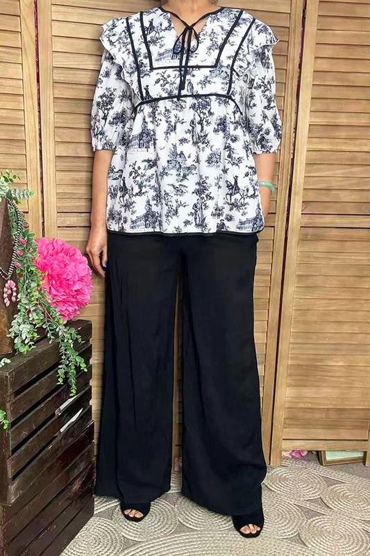 Southern Stitch Horse Riding Baby Doll Blouse