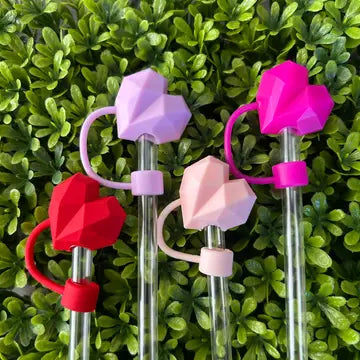 Straw Topper - Valentine's Day Heart