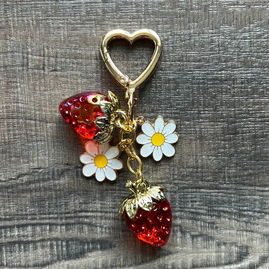 Strawberries Keychain Bag Charm