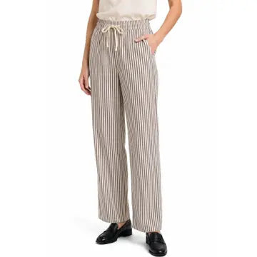 Stripe Straight Leg Pants - Curvy