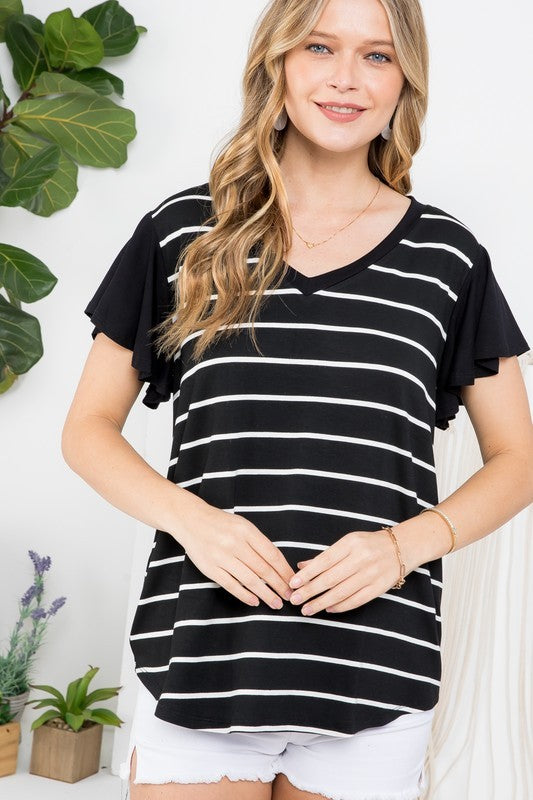Stripe & Solid Mixed Top