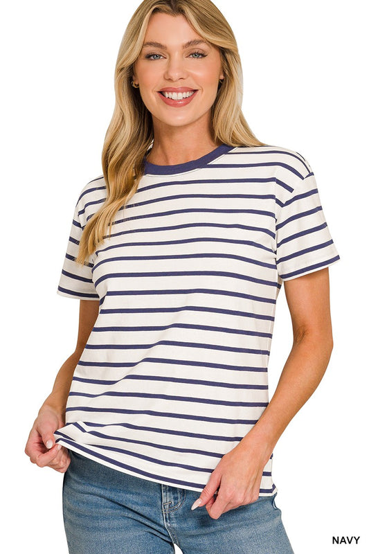 Striped Crew Neck Tee