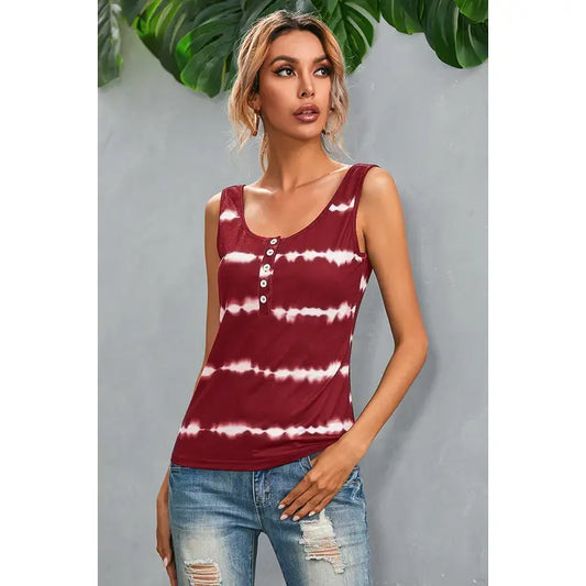 Striped Scoop Neck Tank Top