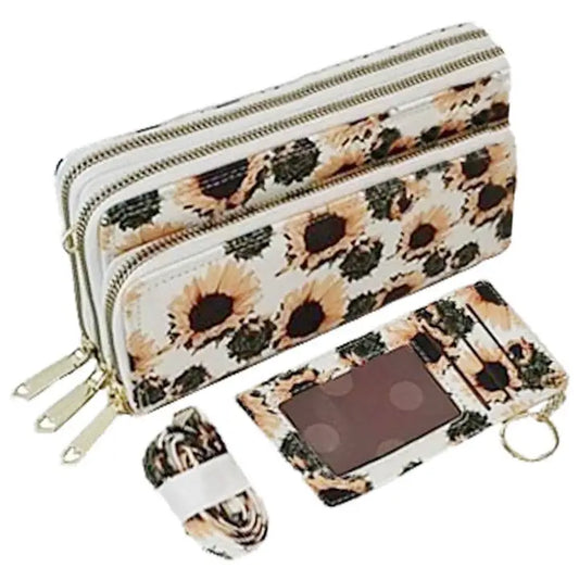 Sunflower Wallet Crossbody w/ Card Holder