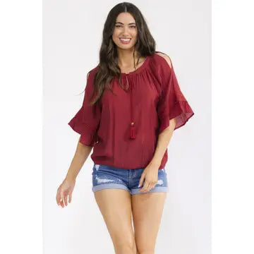 Tassel Bell Sleeve Shirt