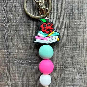 Teacher Bead Keychain Bag Charm