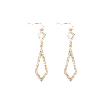 Texured Diamond 2 Drop Earrings