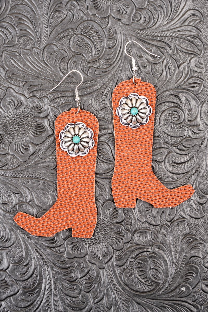 Timber Lakes Leather Boot Earrings