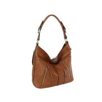 Trendy Front Zipper Hobo Shoulder Bag