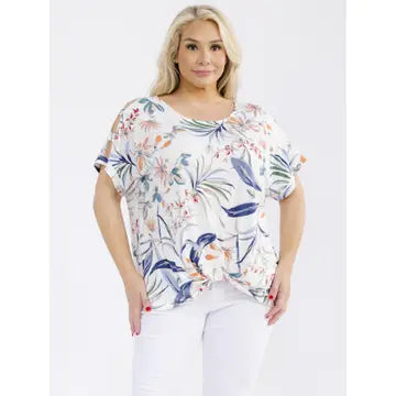 Tropical Cold Shoulder Top