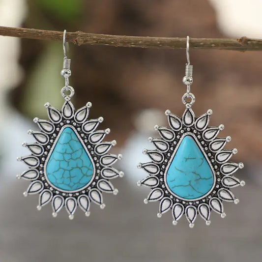 Turq Floral Teardrops
