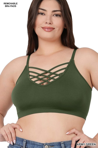 V Lattice Bralette Curvy