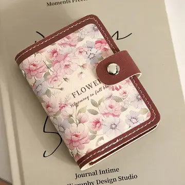 Vintage Floral Leather Card Case