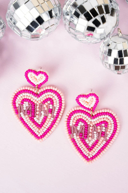 Viola Mini Heart Seed Bead Earrings