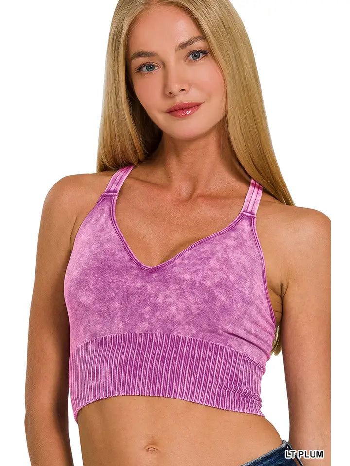 Washed Cross Back Bralette