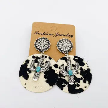 Western Cactus Charm Earrings