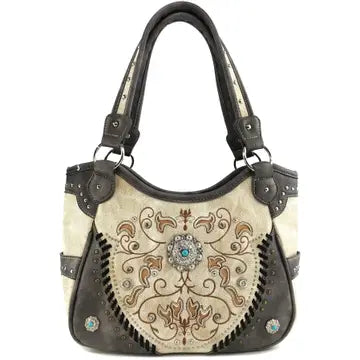 Western Concho Floral Tote