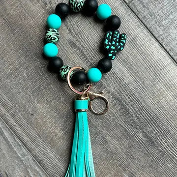 Western Printed Cactus Keychain
