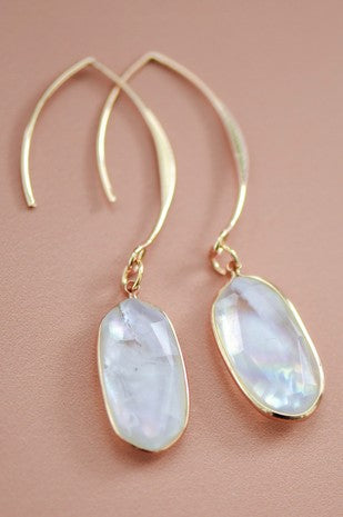 White Pearl Wire Drop Earrings