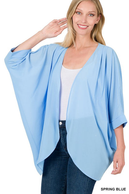 Chiffon Pleated Kimono Cardigan