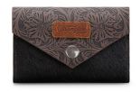 Wrangler Hair On Floral Tooled Wallet