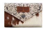 Wrangler Hair On Floral Tooled Wallet