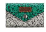 Wrangler Hair On Floral Tooled Wallet