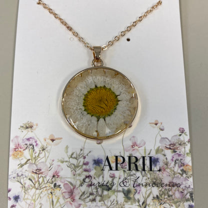 Birth Month Dried Flower Necklace