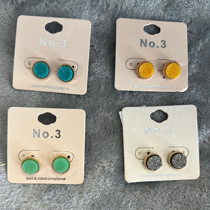 Druzy Circle Studs