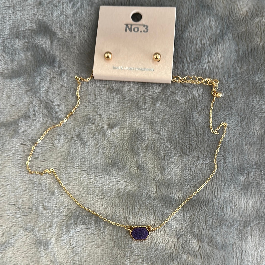 Druzy Small Necklace Set