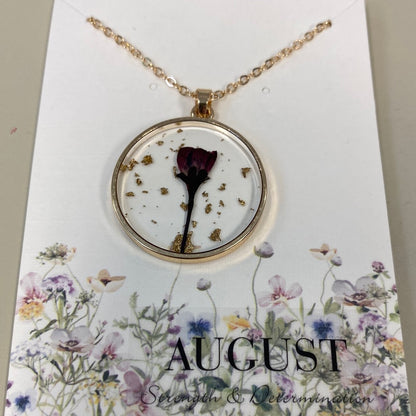 Birth Month Dried Flower Necklace