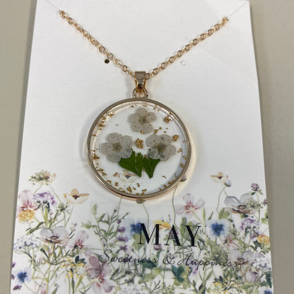 Birth Month Dried Flower Necklace