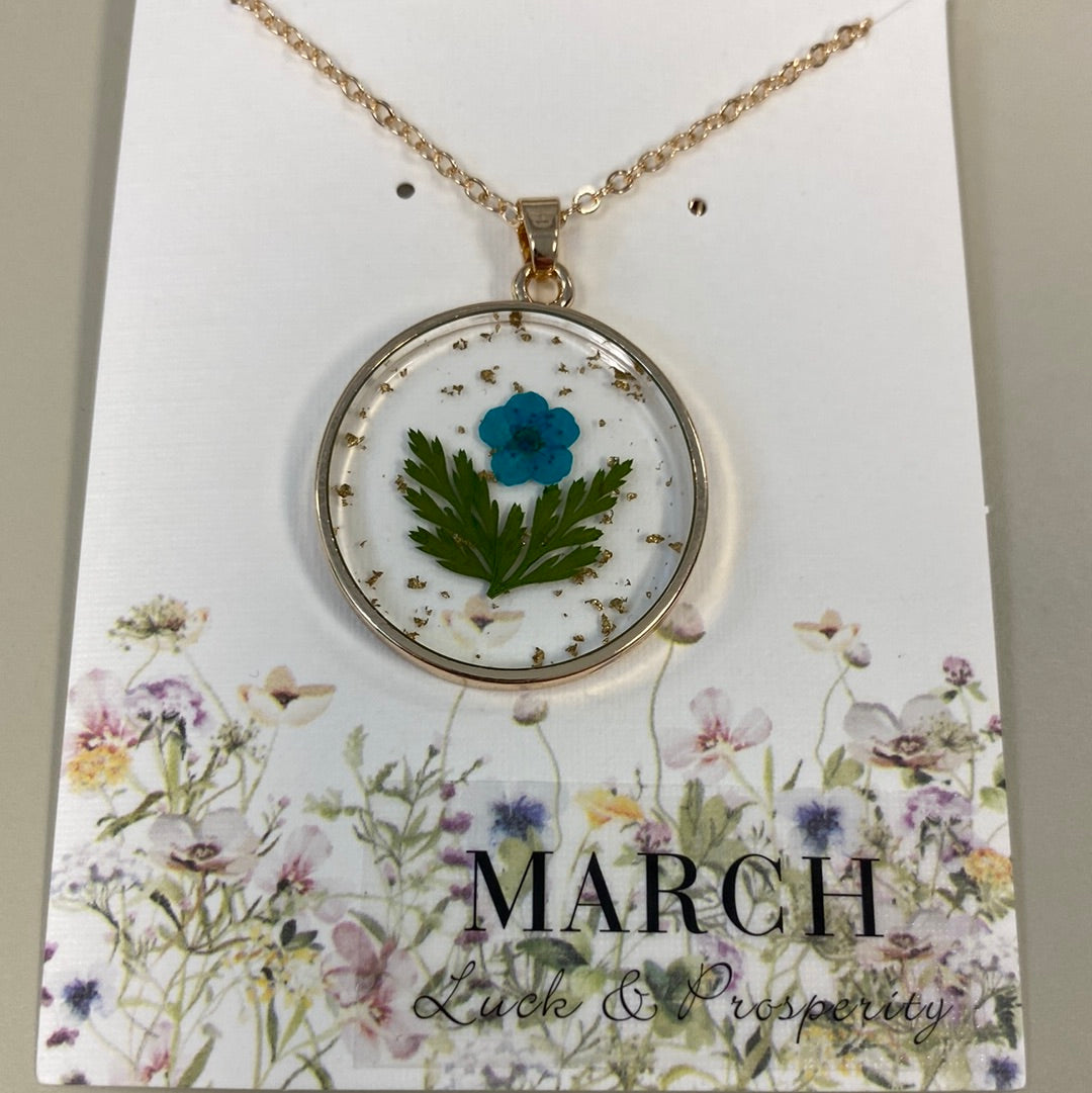 Birth Month Dried Flower Necklace