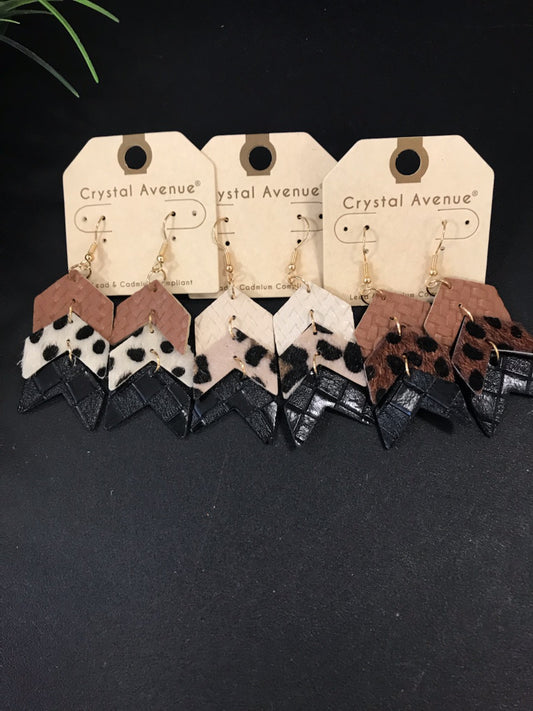 Cow Chevron Earrings