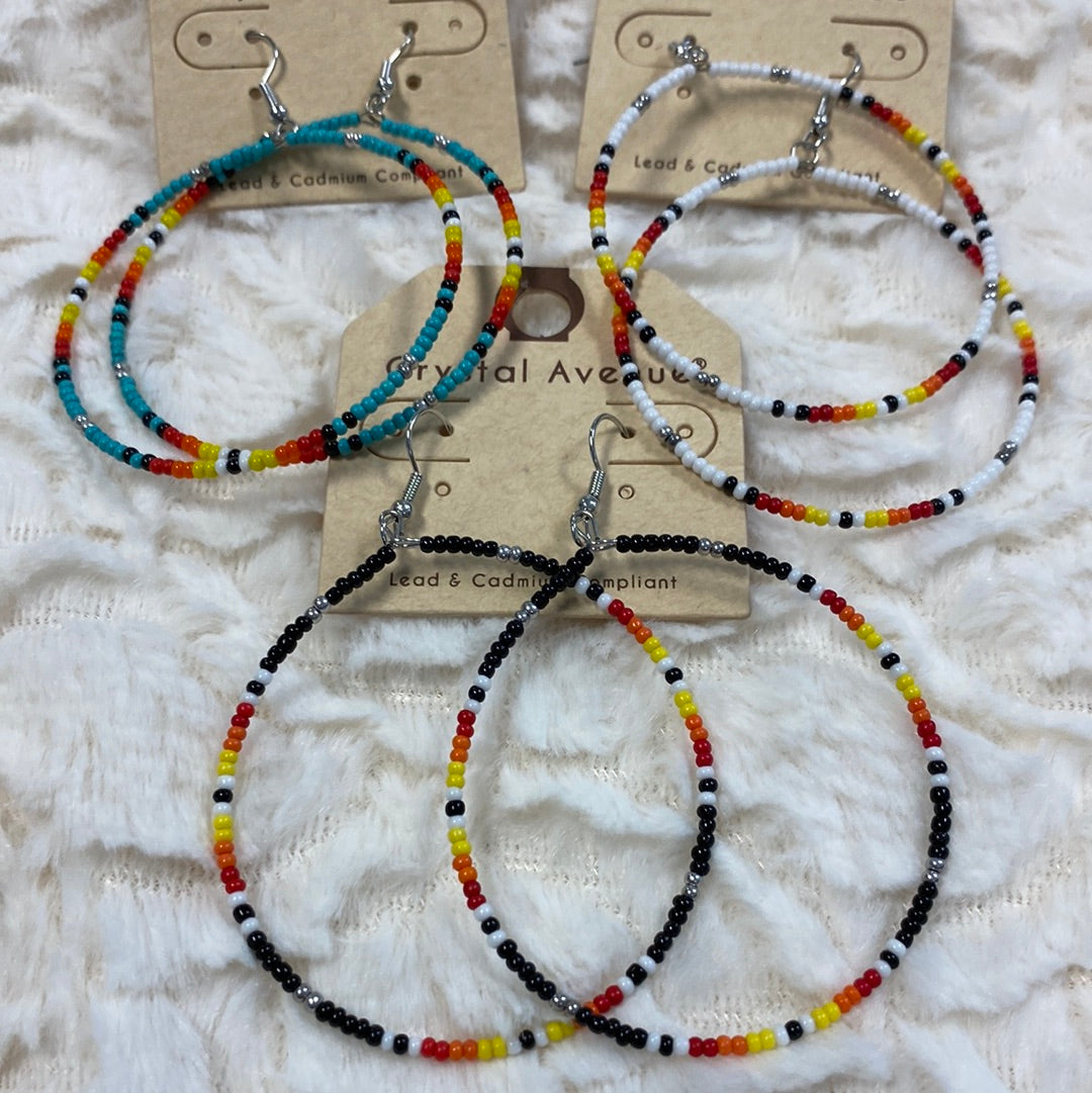 Western Beaded Hoops