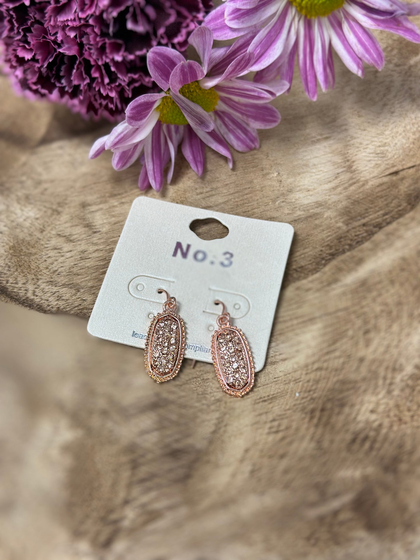 Rose Gold Druzy Dangle